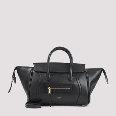 Celine Leather Mini Luggage Bag 23cm X 18cm X 11cm In Black