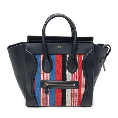 Pre-owned Celine Leather Mini Luggage Null In Blue