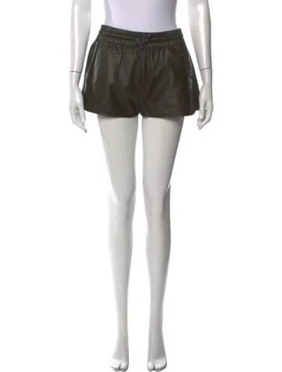 Pre-owned Celine Leather Mini Shorts In Green