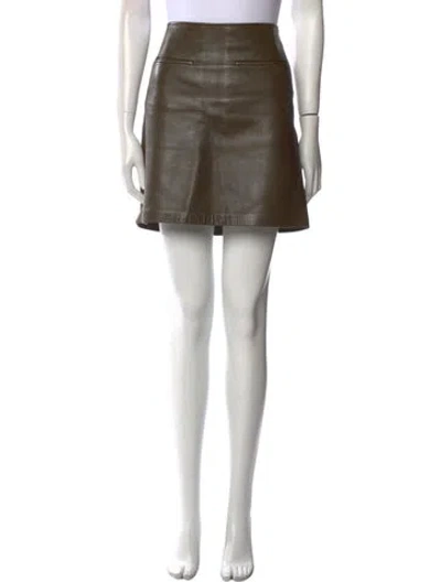 Pre-owned Celine Leather Mini Skirt In Black
