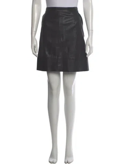 Pre-owned Celine Leather Mini Skirt In Black