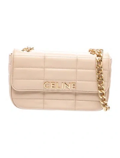 Pre-owned Celine Leather Monochrome Matelasse In Neutral