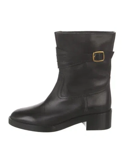 Pre-owned Celine Leather Moto Boots In Black