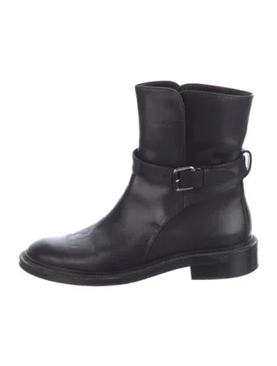 Pre-owned Celine Leather Moto Boots In Black