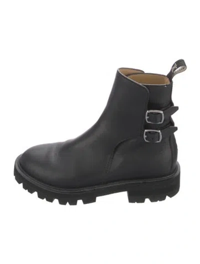 Pre-owned Celine Leather Moto Boots In Black