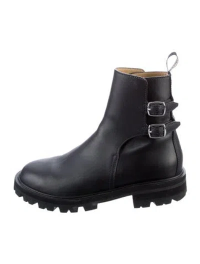 Pre-owned Celine Leather Moto Boots In Black