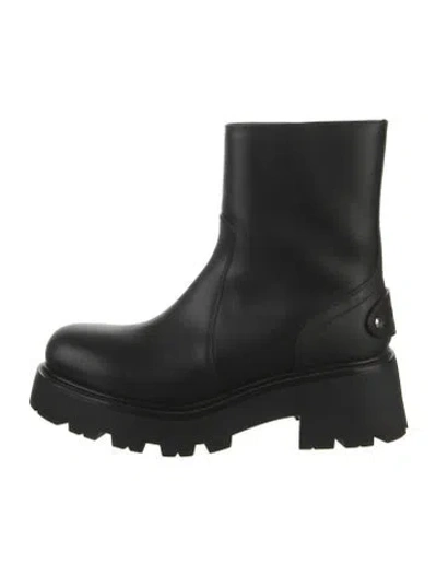 Pre-owned Celine Leather Moto Boots In Black