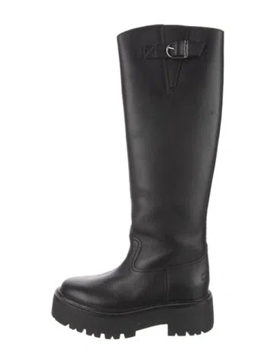 Pre-owned Celine Leather Moto Boots In Black