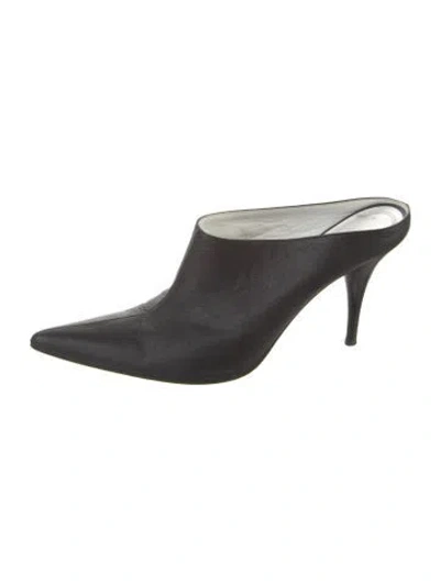 Pre-owned Celine Leather Mules In Black