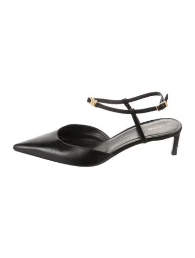Pre-owned Celine Leather Mules In Black
