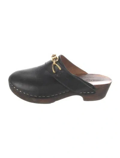 Pre-owned Celine Leather Mules In Black
