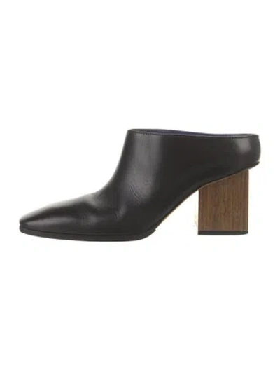 Pre-owned Celine Leather Mules In Black
