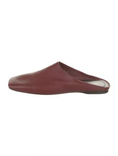 Pre-owned Celine Leather Mules In Burgundy