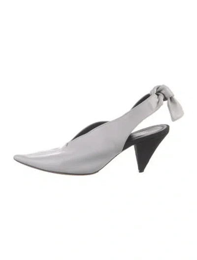 Pre-owned Celine Leather Mules In Grey