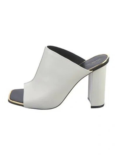 Pre-owned Celine Leather Mules In White