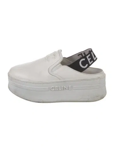 Pre-owned Celine Leather Mules In White