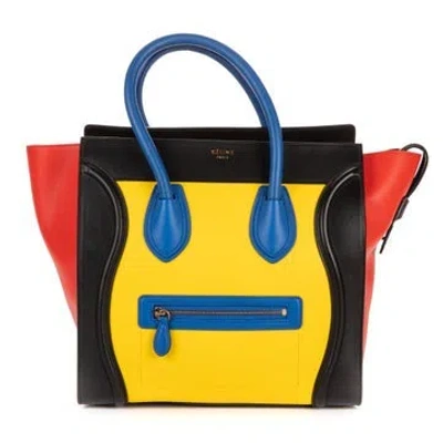 Pre-owned Celine Leather Multicolor Luggage In Red