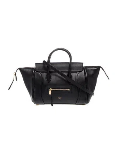 Pre-owned Celine Leather New Luggage Small In Black