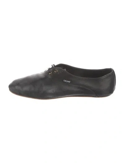 Pre-owned Celine Leather Oxfords In Black