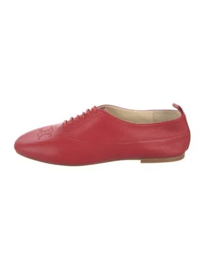 Pre-owned Celine Leather Oxfords W/ Tags In Red