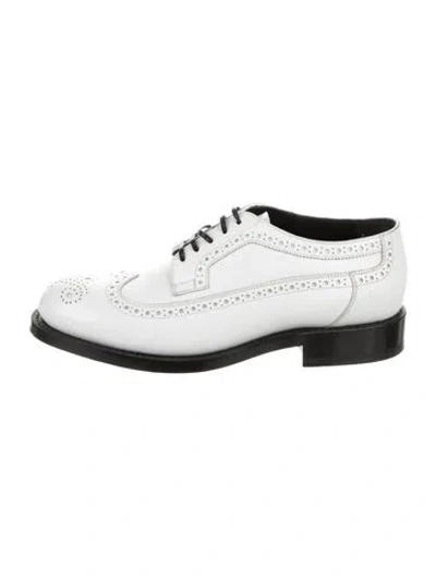 Pre-owned Celine Leather Oxfords In White