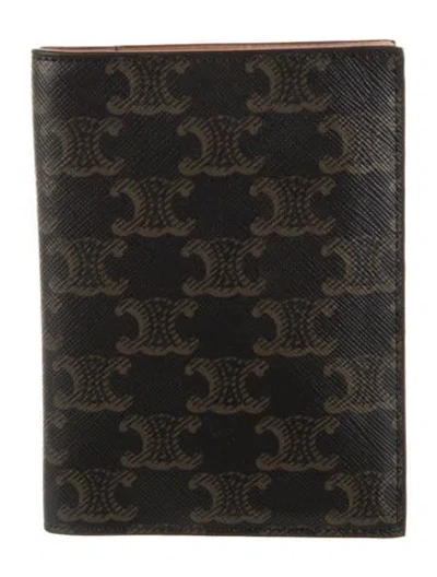 Pre-owned Celine Leather Passport Holder W/ Tags In Brown