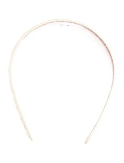 Pre-owned Celine Leather Pattern Headband In Neutrals