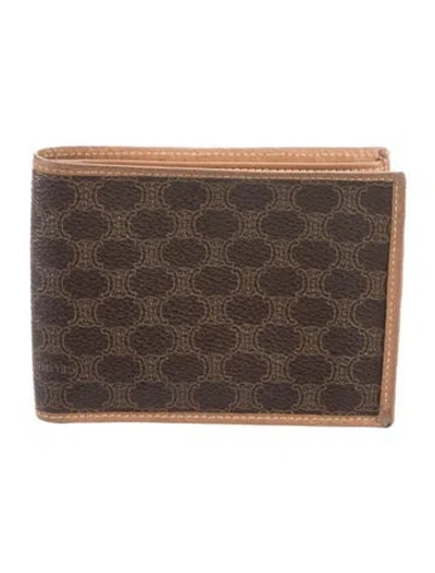 Pre-owned Celine Leather Patterned Bifold Wallet In Brown