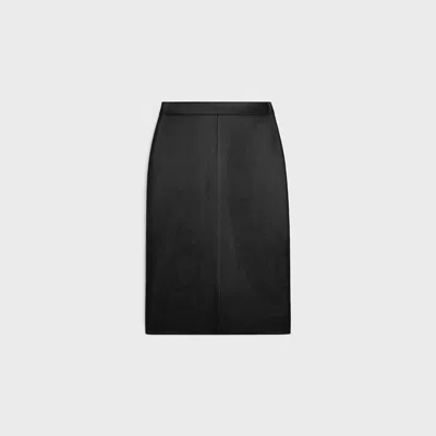 Celine Leather Pencil Skirt In Black