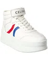 Celine Leather Platform Sneaker In White