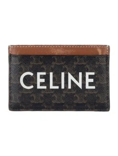 Pre-owned Celine Leather Printed Card Holder In Multi