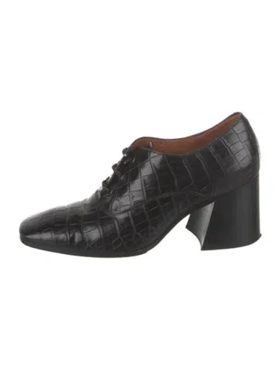 Pre-owned Celine Leather Printed Pumps In Black