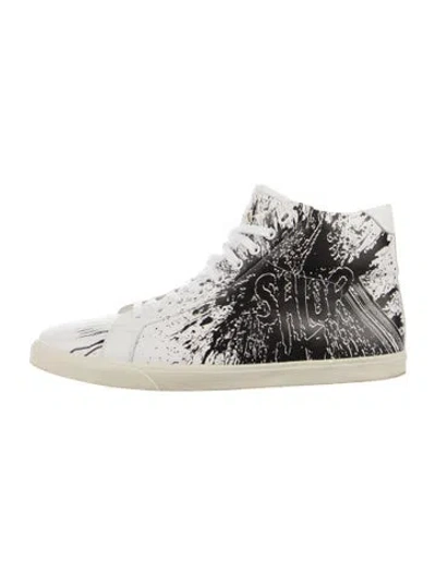 Pre-owned Celine Leather Printed Sneakers In Multi