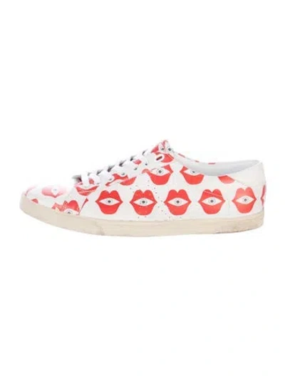 Pre-owned Celine Leather Printed Sneakers In Red
