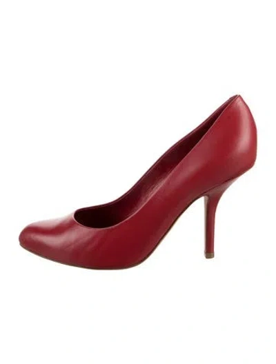 Pre-owned Celine Leather Pumps In Burgundy