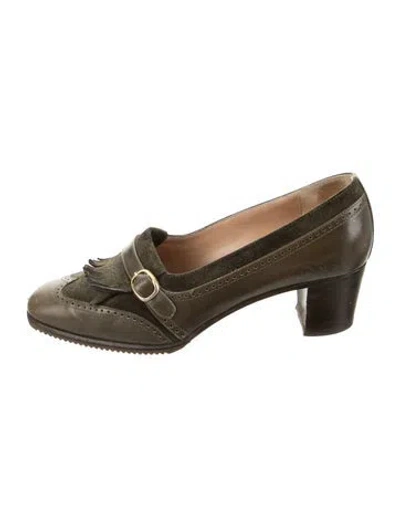 Pre-owned Celine Leather Pumps In Green