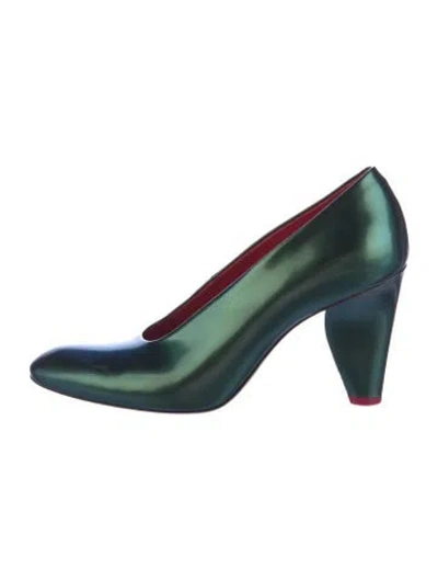 Pre-owned Celine Leather Pumps In Green