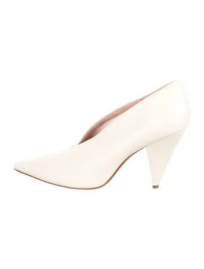 Pre-owned Celine Leather Pumps In Neutrals/white