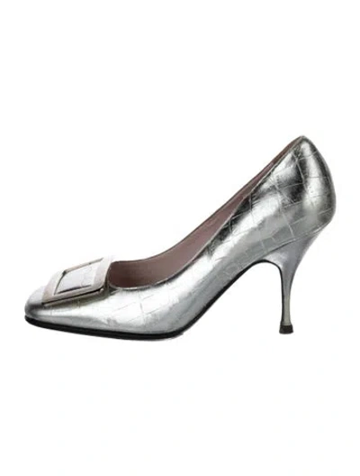 Pre-owned Celine Leather Pumps In Silver