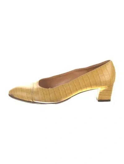 Pre-owned Celine Leather Pumps In Yellow
