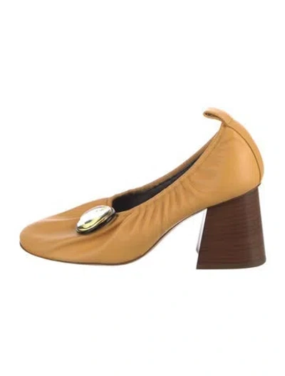 Pre-owned Celine Leather Pumps In Yellow