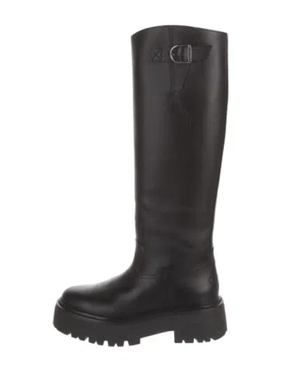 Pre-owned Celine Leather Rain Boots In Black