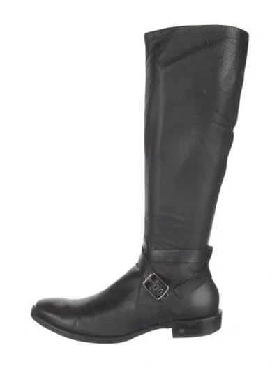Pre-owned Celine Leather Riding Boots In Black