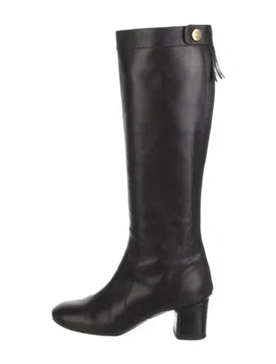 Pre-owned Celine Leather Riding Boots In Black