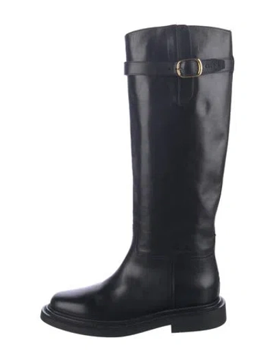 Pre-owned Celine Leather Riding Boots In Black