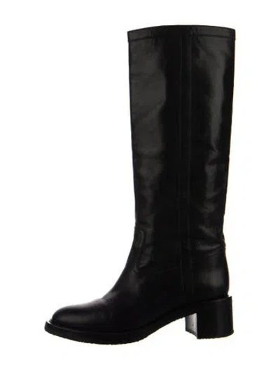 Pre-owned Celine Leather Riding Boots In Black