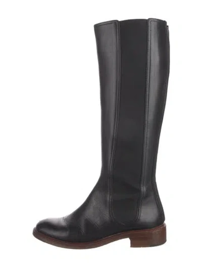 Pre-owned Celine Leather Riding Boots In Black