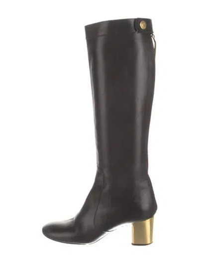 Pre-owned Celine Leather Riding Boots In Black