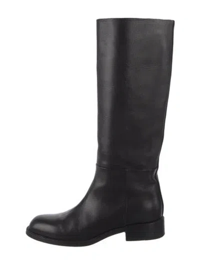Pre-owned Celine Leather Riding Boots In Black
