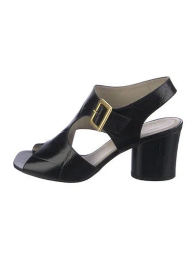 Pre-owned Celine Leather Sandals In Black